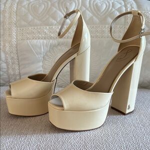 Elegant Cream Sam Edelman Platform Heels